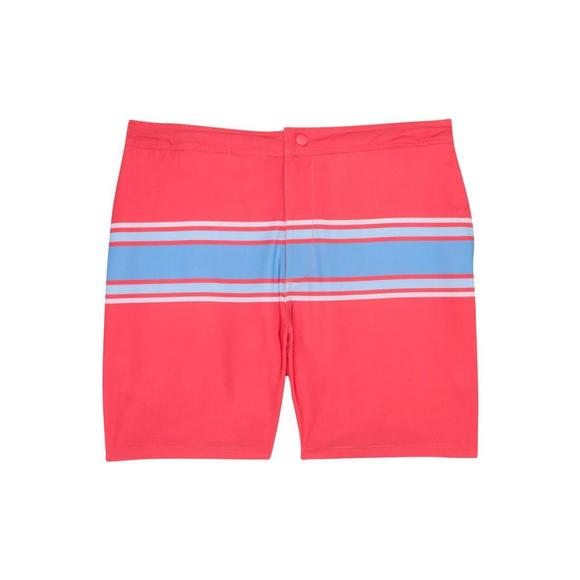 NEW GEN TEAL men's sandbar swim trunks in stripe - Picture 1 of 2